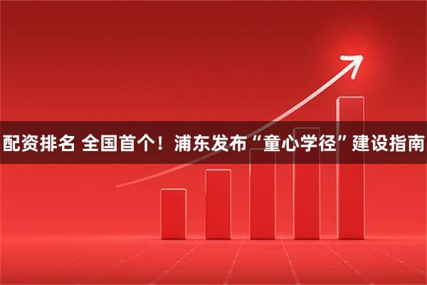 配资排名 全国首个！浦东发布“童心学径”建设指南